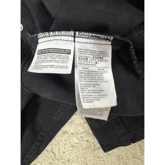 Levi's Trucker Jacket Mens M Black Denim Button Front Coat Casual Classic Retro - Picture 8 of 8